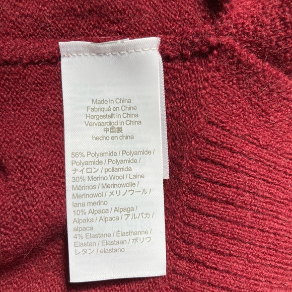 J. Crew Side Slit Supersoft Turtleneck Sweater in Burgundy - Picture 9 of 16